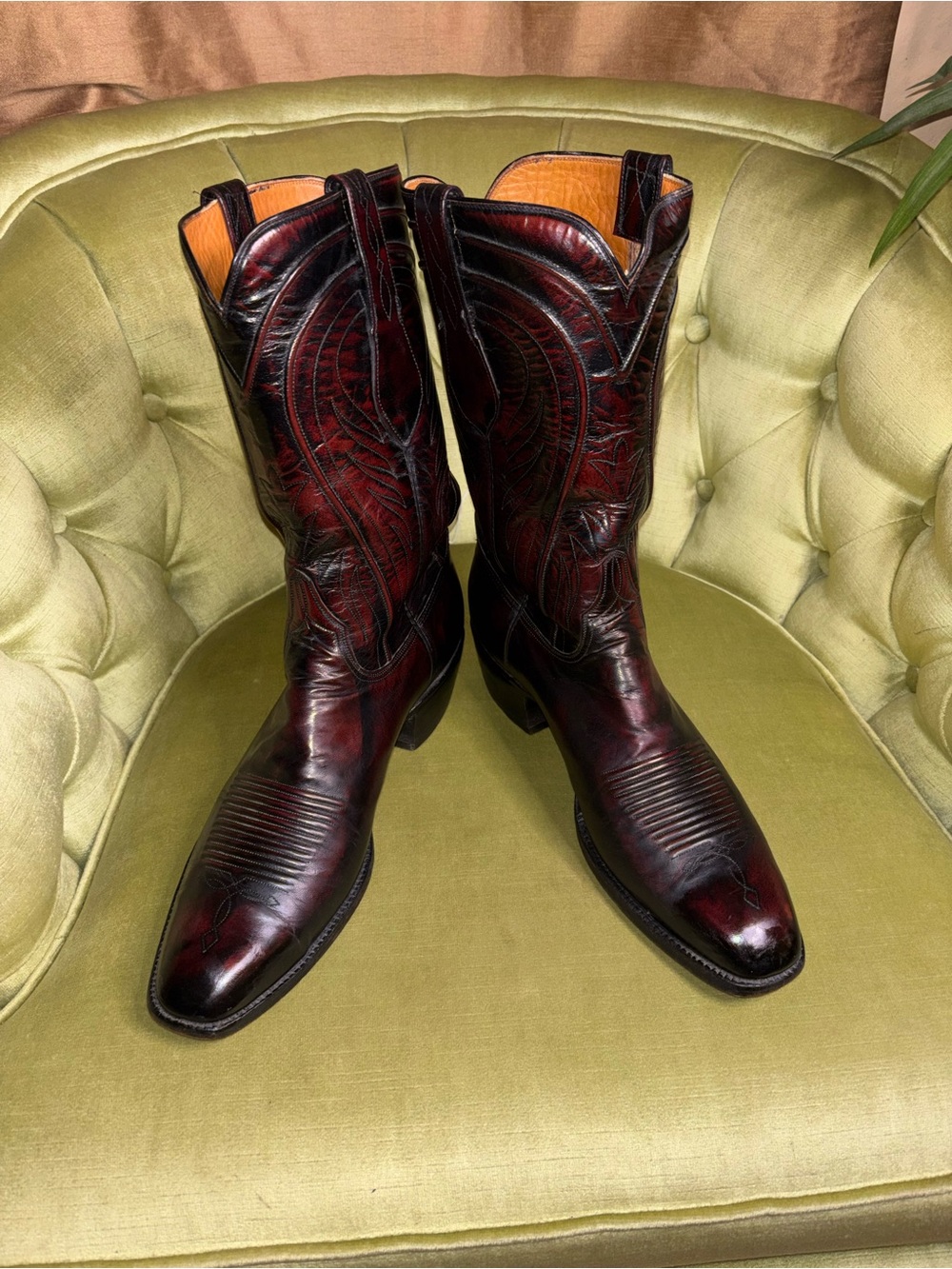 Lucchese Leather Cowboy Boots 1L810 San Antonio Goat Skin Mens SZ 13 A